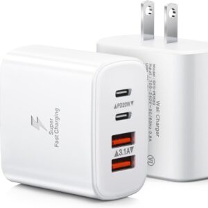 Limited Time Deal 29% Off  USB C Charger Block, 2-Pack 40W 4-Port USB C Wall Charger