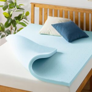 Limited time deal 24% Off Best Price Mattress 1.5 Inch Ventilated Memory Foam Mattress Topper, Cooling Gel Infusion, CertiPUR-US Certified, Twin XL, Blue