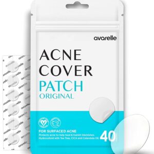 AVARELLE Acne Cover Patches, FSA HSA Eligible Hydrocolloid Pimple Patches for Face with Tea Tree Oil, Korean Skincare Zit Patches for Face | FSA HSA Store Eligible Items | Vegan, Cruelty-free