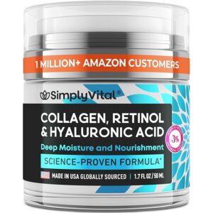 Limited time deal 21%Off SimplyVital Collagen, Retinol & Hyaluronic Acid Cream