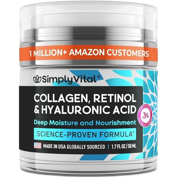 Limited time deal 21%Off SimplyVital Collagen, Retinol & Hyaluronic Acid Cream