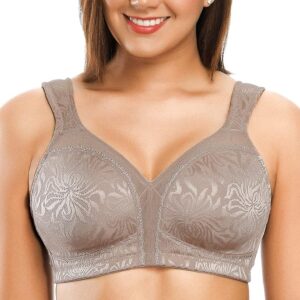 Limited time deal 36% Off ZeroBound Women's Minimizer Bras Comfort Cushion Strap Wirefree Full Coverage Large Bust Non-Padded Bra