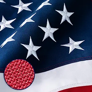 Limited time deal 32% Off American Flag 10x15 ft Deluxe Super Tough Series, Heavy Duty Spun Polyester, 5 Brass Grommets, All Weather Extra Large US Flag USA High Wind with Embroidered Stars, Giant Big Flags Outdoor Outside